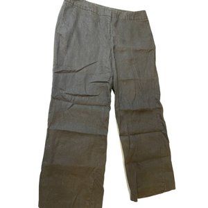 Relativity Womens Dress Pants Linen High Rise Straight Leg Charcoal Black SZ 14P